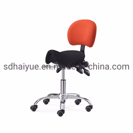 Asiento inclinable, altura ajustable, asiento ergonómico, taburete dental rodante con respaldo ajustable